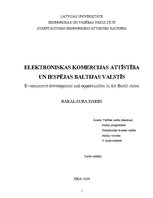 Diplomdarbs 'Elektroniskās komercijas attīstība un iespējas Baltijas valstīs', 1.