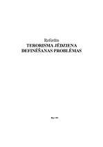 Referāts 'Terorisma jēdziena definēšanas problēmas', 1.