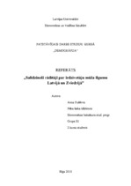 Referāts 'Salīdzinoši rādītāji par iedzīvotāju mūža ilgumu Latvijā un Zviedrijā', 1.
