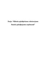 Eseja 'Klientu apkalpošanas raksturojums finanšu pakalpojumu uzņēmumā', 1.