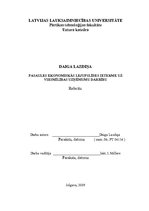 Referāts 'Pasaules ekonomiskās lejupslīdes ietekme uz viesmīlības uzņēmumu darbību', 1.