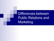 Prezentācija 'Differences Between Public Relations and Marketing', 1.
