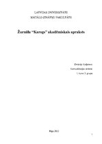 Referāts 'Žurnāla “Karogs” akadēmiskais apraksts', 1.