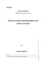 Referāts 'Eiropas Savienības reģionālā politika un tās ietekme uz Latviju', 1.
