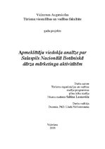 Referāts 'Apmeklētāju viedokļa analīze par Salaspils Nacionālā Botāniskā dārza mārketinga ', 1.
