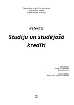 Referāts 'Studiju un studējošā kredīti', 1.