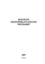 Referāts 'Bezdarbs', 1.