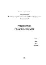 Prakses atskaite 'Pārdošanas prakses atskaite', 1.