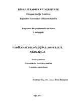 Konspekts 'Vadīšanas psiholoģija, konflikti, pārmaiņas', 1.