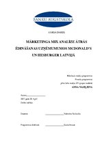Referāts 'Mārketinga mix analīze ātrās ēdināšanas uzņēmumos "Mcdonald’s" un "Hesburger" La', 1.
