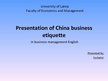 Prezentācija 'Business Etiquette in China', 1.