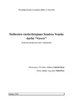 Referāts 'Neliterāro vārdu lietojums Sandras Vensko darbā "Vāvere"', 1.