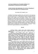 Referāts 'Latvijas farmācijas nozares iespējas un problēmas globalizācijas ietekmē', 1.