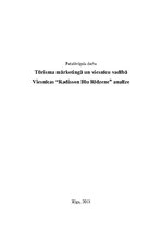 Referāts 'Viesnīcas "Radisson Blu Rīdzene" analīze', 1.