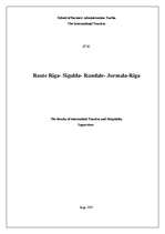 Konspekts 'Route Riga - Sigulda - Rundale - Jurmala - Riga', 1.