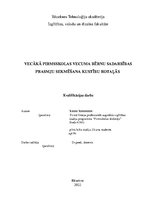 Diplomdarbs 'Vecākā pirmsskolas vecuma bērnu sadarbības prasmju sekmēšana kustību rotaļās', 1.