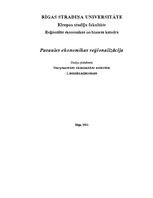 Konspekts 'Pasaules ekonomikas reģionalizācija', 1.