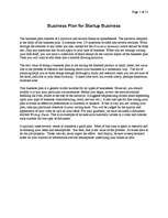 Biznesa plāns 'Business Plan for Startup Business', 1.