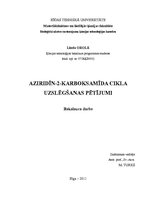 Diplomdarbs 'Aziridīn-2-karboksamīda cikla uzslēgšanas pētījumi', 1.