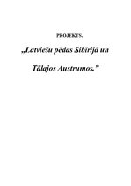 Referāts 'Latviešu pēdas Sibīrijā un Tālajos Austrumos', 1.