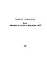 Eseja 'Nepilngadīgo atkarība no alkohola', 1.