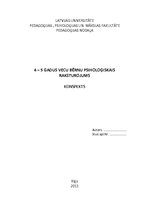 Konspekts '4-5 gadus vecu bērnu psiholoģiskais raksturojums', 1.