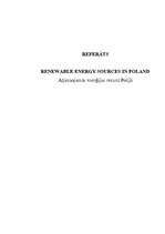 Referāts 'Renewable Energy Sources in Poland', 1.