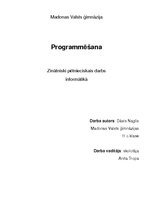 Referāts 'Programmēšana', 1.