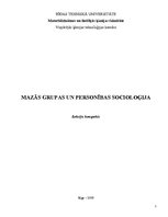 Konspekts 'Mazās grupas un personības socioloģija', 1.