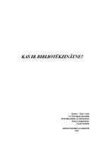 Referāts 'Kas ir bibliotēkzinātne', 1.
