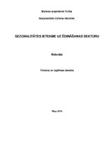 Referāts 'Sezonalitātes ietekme uz ēdināšanas sektoru', 1.
