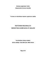 Konspekts 'Restorāna "McDonalds" mārketinga analīze', 1.