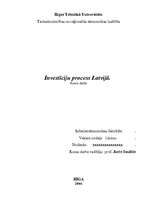 Referāts 'Investīciju process Latvijā', 1.