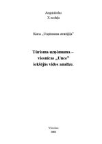 Eseja 'Tūrisma uzņēmuma – viesnīcas "Unce" iekšējās vides analīze', 1.