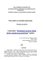 Konspekts 'Laikrindas "Strādājošo mēneša vidējā darba samaksa pa mēnešiem" analīze', 1.