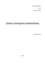 Konspekts 'Lāzera starojuma izmantošana', 1.
