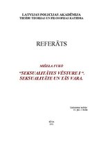 Referāts 'Mišela Fuko "Seksualitātes vēsture", seksualitāte un tās vara', 1.