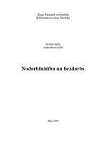 Referāts 'Nodarbinātība un bezdarbs', 1.