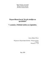 Konspekts 'Politiskā kultūra un leģimitāte', 1.