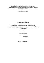 Prakses atskaite 'Mākslas vingrošanas vecākais treneris', 1.