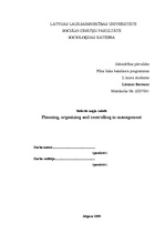 Referāts 'Planning, Organizing and Controlling in Management', 1.