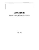 Paraugs 'Galda etiķete. Ēdienu pasniegšana kopā ar vīniem', 1.