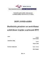 Diplomdarbs 'Darbinieku piesaistes un motivēšanas uzlabošanas iespējas uzņēmumā "BPO"', 1.