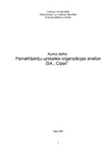 Referāts 'Pamatlīdzekļu uzskaites organizācijas analīze SIA "Cipari"', 1.