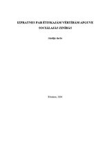 Referāts 'Izpratnes par ētiskajām vērtībām apguve sociālajās zinībās', 1.