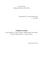 Konspekts 'Pedagoģiskā psiholoģija - pirmsskola', 1.