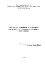 Referāts 'Emocionālā saskarsme 3 līdz 6 gadus veciem bērniem un tās veicināšana ar "Marte ', 1.