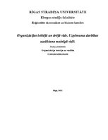 Konspekts 'Organizācijas iekšējā un ārējā vide. Uzņēmuma darbības uzsākšana mainīgā vidē', 1.