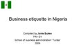 Prezentācija 'Business Etiquette in Nigeria', 1.