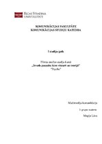 Eseja 'Filmas "Psycho" analīze', 1.